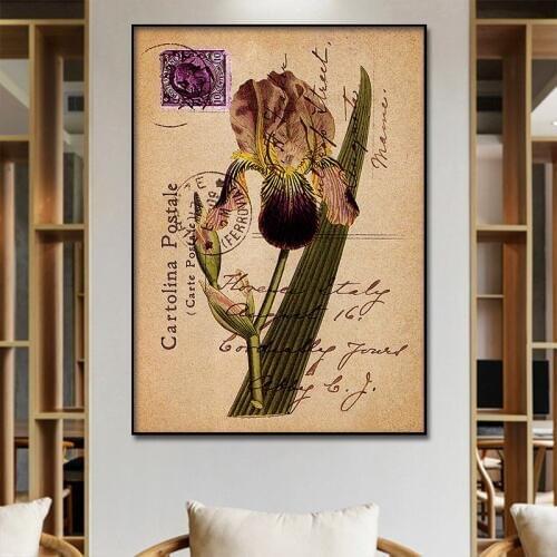 Wall art Canvas pictures retro decorative Oil painting, vintage stamp canvas printing Poster Frame family / bar / coffee shop