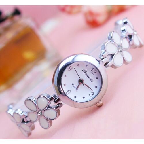 2018new famous Five leaf grass lucky grass women girls watches with diamond quatrz leisure watch luxury stainless steel watch