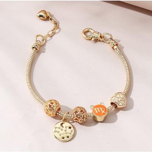 New Pandoras Twelve Constellation Bracelet Ms. Pans DIY Bracelet Jewelry Foreign Hot Selling Style