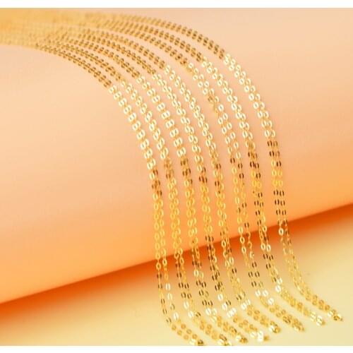 NYMPH Genuine 18K White Yellow Gold Chain 18 inches au750 Cost Price Necklace Pendant Wendding Party Gift For Women[G1002]