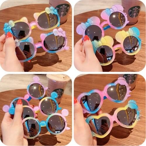 2021 Baby Boys Girls Star Cartoon Round Colors Sunglasses Children UV400 Goggles Outdoor Kids Summer Heart Beach Holiday Eyewear