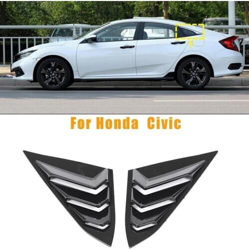 ABS Window Scoops Louver Side Vent Window Covers For Honda 10th Civic X 2016 2017 2018 2019 Car Styling Accessories