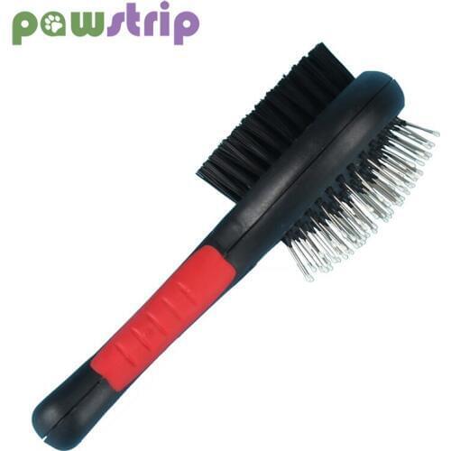 Pawstrip 1 PC Double Faced Pet Comb Pet Dog Grooming Tool Plastic Handle Puppy Cat Massage Brush Fur Shedding Trimming Tool