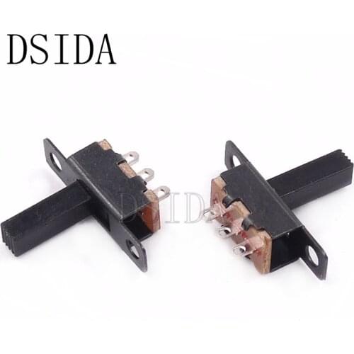 10Pcs 50V 0.5 A Mini Size Black SPDT Slide Switch for DIY Power Electronic Projects SS12F15 G4 1P2T Toggle Switch Handle 4mm