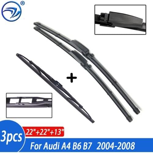 Wiper Front Rear Wiper Blades Set For Audi A4 B6 B7 Estate Avant 2004-2008 Windshield 22"+22"+13"