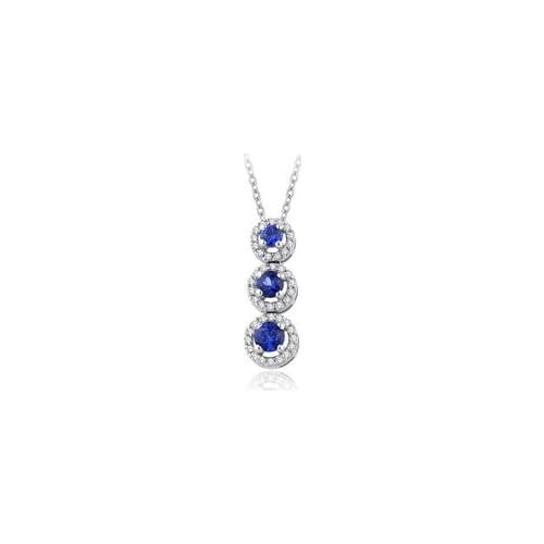 Symbol Gold 0.55 Carat Diamond Sapphire Necklace Fashion Jewelry Stylish Brilliant Eye-catching Pendant For Women