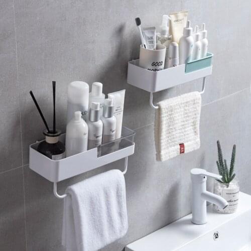 Punch-Free Bathroom Rack Raise The Guardrail Wall Hanging Toilet Kitchen Seasoning Storage Rack Supplies Bathroom Accessories