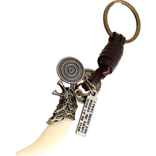 Resin Spike Styling Alloy Keychain Punk Vintage Genuine Leather Men Women Car Keyfobs Chaveiros Unisex Bag Key Holder FY019
