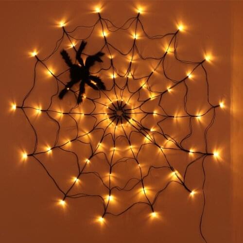 Halloween Cobweb Light Decor Bedroom Waterproof Spider Web Light Indoor Outdoor Decor Luminous Halloween Party Props