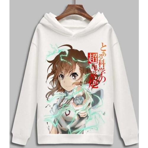 A Certain Scientific Railgun Cosplay Hoodie Misaka Mikoto Cartoon Print Fleece Sweatshirt Hoodies Pullover Top Clothes Costume