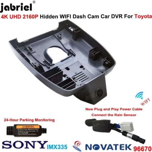 4K 2160P Wifi Night Vision Car DVR Dashcam 24H Recorder for Toyota Highlander XU70 LE XLE for Toyota Kluger 2021 2022 2023 2024