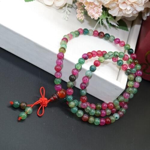 High Quality Necklace Christmas Charms Natural Round Tiger Eye Amazonite Garnet Agates