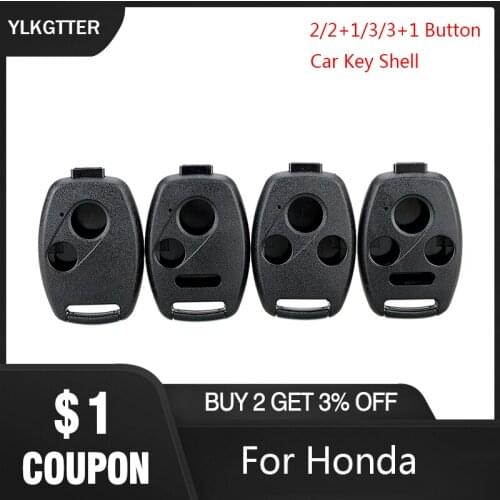 YLKGTTER 2/2+1/3/3+1 Buttons Car Remote Key Shell No Blade For Honda Accord Civic CRV Pilot Fit 2005-2013 Smart Key Case Cover