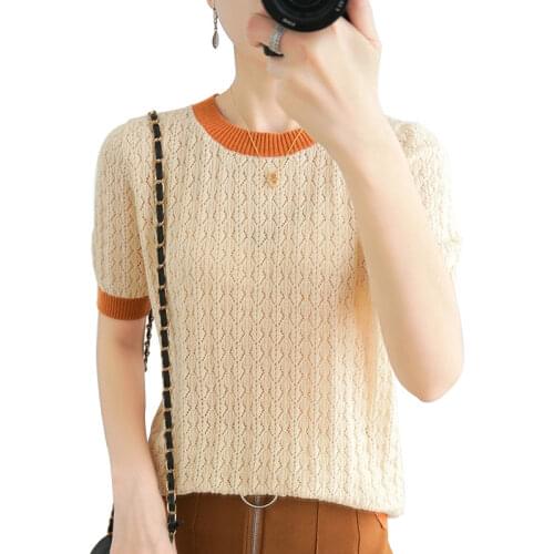 Youzhiqingnian Women's Knitted T-shirts