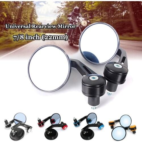 2pcs Universal 7/8" Round Bar End Rear Mirrors Moto Motorcycle Motorbike Scooters Rearview Mirror Side View Mirrors