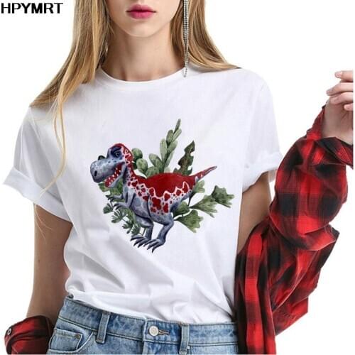 Dinosaur print Womens Tshirt new summer fashion Short Sleeve T-Shirt Female Harajuku Ulzzang kawaii casual t shirt tops Clothes