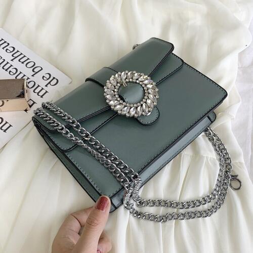 Elegant Female Flap Square Bag New Quality PU Leather Womens Designer Handbag Diamond Lock Chain Shoulder Messenger Bag X1-90