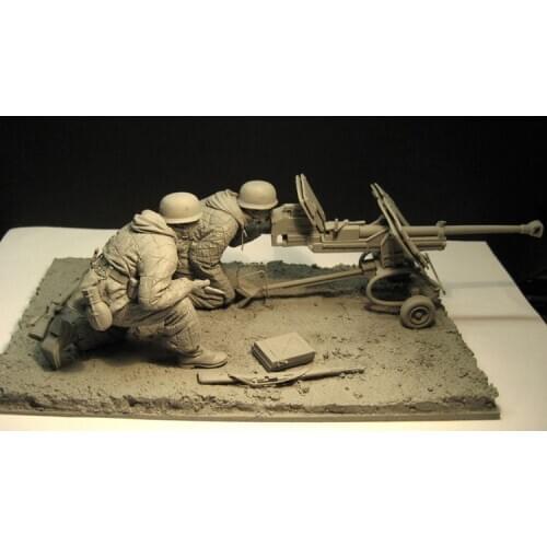 1/16 Fallschirmjagers /W 2.8cm sPzB41 Gun (Eastern Front 1943) Two people Resin Figure soldiers GK WWII Uncoated No colour