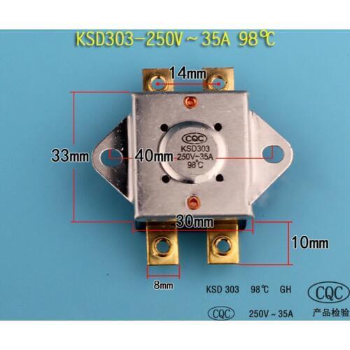 1PC Double Pole Temperature Controller KSD303 35A 98° 306 60A 95° for MIDEA/HAIER Electric Water Heater Parts
