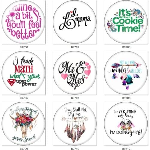 Mama words dog mom 10pcs mixed 12mm/18mm/20mm/25mm Round photo glass cabochon demo flat back Making findings B9700
