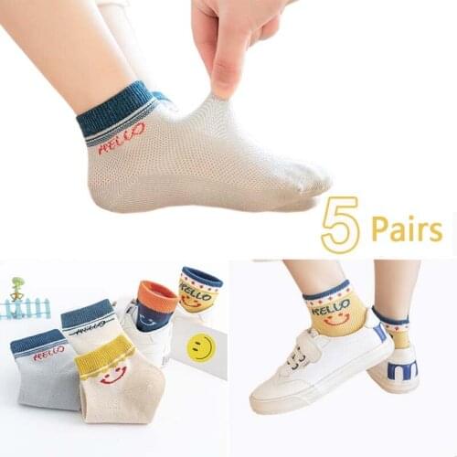 10 pieces/lot 5 pair Cotton Baby Socks Girl Car Dinosaur Skarpetki Boy Knit Soft Newborn Kids Candy Color Sports Short Sock