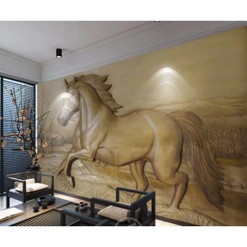 20 Custom Wallpaper 3D Relief Horse Running Toward Art Wall Mural Living Room Bedroom Wallpaper