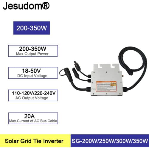 200W 250W 300W 350W PV Smart Micro Inverter Input 18-50VDC to 100V-240VAC MPPT Grid Connected with 2.4G Monitoring Collector