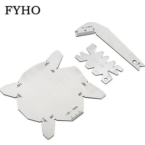 3Pcs S/S Inspection Angle Gauge Drill Bits Gauge Angular Template Sharpener Tools Angle Measure Tool HY17