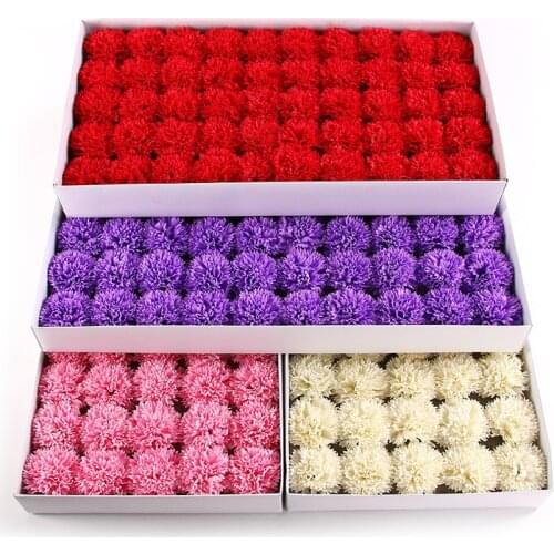 50Pcs/Set Carnation Soap Flowers Artificial Flower Bath Soap Essential Oil Carnation MotherS Day TeacherS Gift Holding Flower