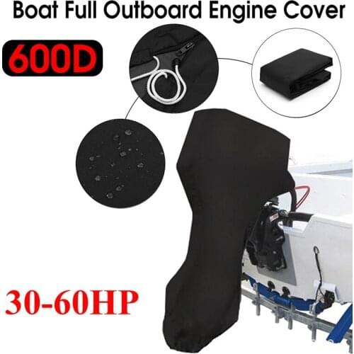 600D Boat Full Motor Cover 30-60 HP Waterproof Outboard Engine Protector for Boat Motors