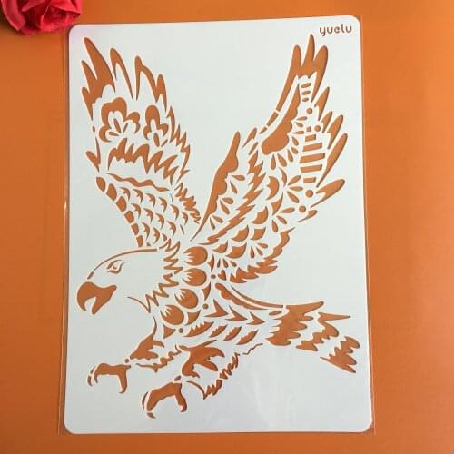 A4 29 * 21cm creative animal eagle DIY stencil wall painting scrapbook coloring photo album decorative paper card template