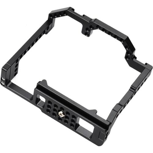 Aluminium Camera Cage Dual Cold Shoe 1/4 Hole To Microphone Monitor Quick Release Tripod Support Cage for Canon EOS 90D/80D/70D