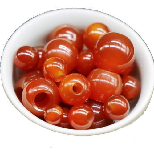 5pcs / pack 6-14mm hole 2-5mm natural stone red large hole loose beads jewelry making DIY necklace bracelet jewelry accessory
