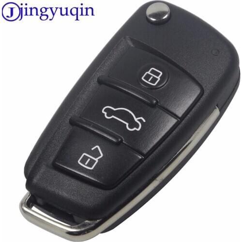 Jingyuqin 10x 3 Button Folding Remote Flip Car Key Case Shell Fob For Audi A2 A3 A4 A6 A6L A8 Q7 TT Key Fob Case Replacement