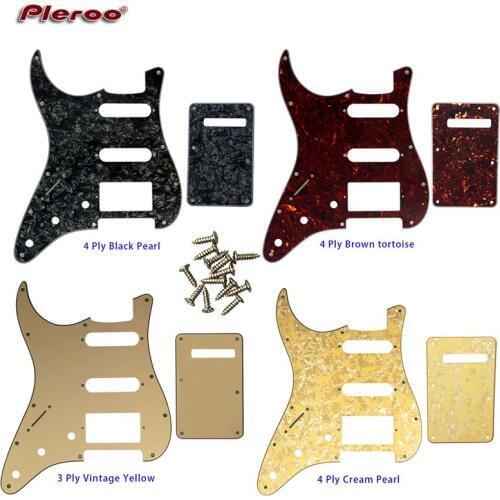 Guitar Parts - For Left Handed USA/Mexico Fd Strat 72' 11 Screw Hole Standard Hss Humbcker PAF Guitar pickguard & Back Plate