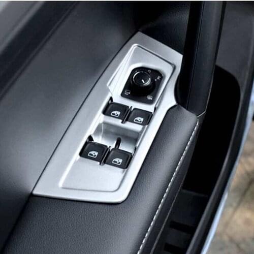 For Tiguan MK2 2016 2017 2018 ABS Plastic Sticker door Window glass panel Armrest Lift Switch Button trim frame 4pcs