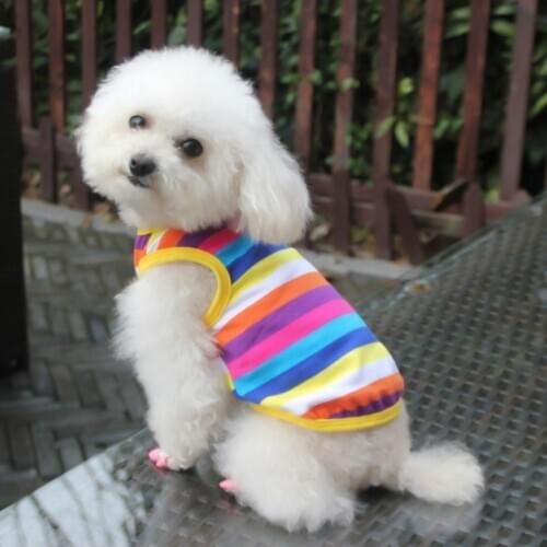 Dog T-shirt Unisex Striped Pet Supplies Cotton Striped Dog Vest for Outdoor Pet Vest Dog Supplies