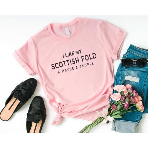 I like my Scottish fold and maybe 3 people Mom cat t shirt Mama Harajuku Short Sleeve Top Tees O Neck Cotton Mother Casual Shirt