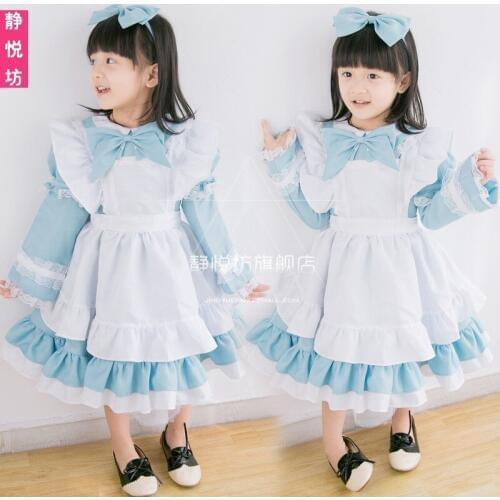 Japan Alice Sleepwalking Maid Outfit Halloween Princess Skirt Children Girls Kindergarten Costume Cosplay