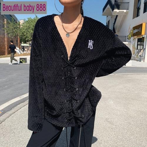 Meqeiss fall winter high quality knitting long Jacket womens Harajuku black V-neck coat mujer 2021 pure Elegant leisure Outwear