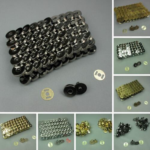 250 SET X 14MM Gold Antique brass Gun metal Silver Strong Magnetic Fastener Snaps Clasps For Purse Bags Sewing Button