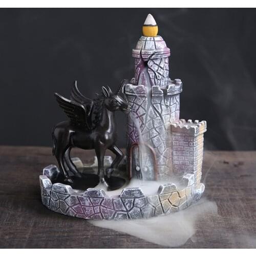 Desktop Creative Handmade Backflow Incense Burner Ornament Aromatherapy Incense Holder Smoke Waterfall Resin Crafts Decor