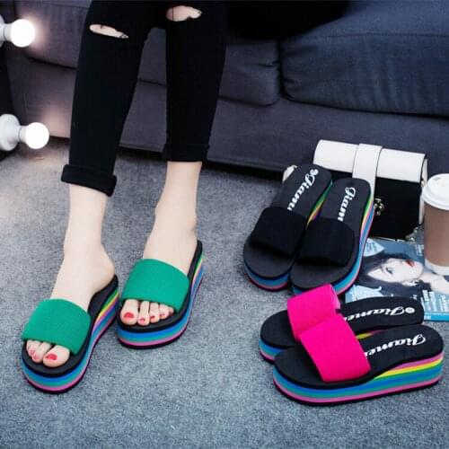 New Summer Beach Sandals Women Slippers Indoor Bathroom Lightweight Anti-Slip Flip Flop Women Casual Platform Slip-on Lazy Shoes
