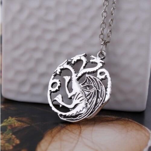 New Trendy Movie Jewelry Dragon Badge Pendant Necklaces for Women Men Kids Fans Gifts