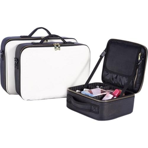 PU Partition Makeup Organizer Crossbody Bags Makeup Handbag Toiletry Cosmetic Storage Bag Multilayer Box Portable Pretty Suitcas