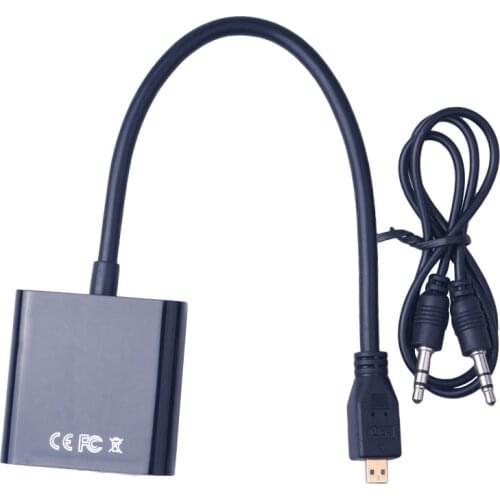 Male To Female Micro HDMI-compatible TO VGA Adapter VGA Adapter Digital To Analog Audio Converter For Projector PC