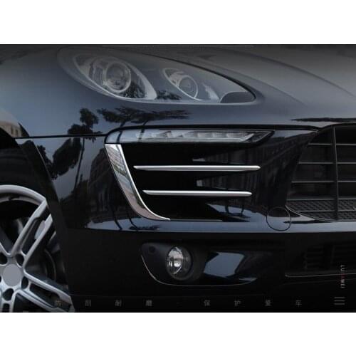 Fit For Porsche Macan 2014-2018 front lamp Eyebrow decoration, side paste fog lamp bright strip, diurnal light decoration