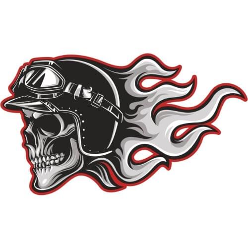 Flaming Biker Sticker Plane Extreme