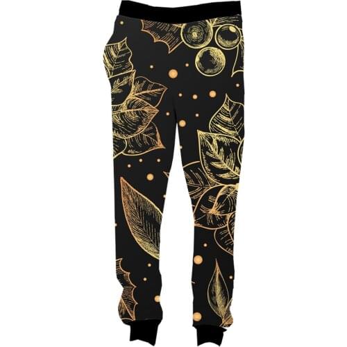 REAL American US SIZE Vintage Xmas Flowers 3D Sublimation Print String Jogger Sweat Pants plus size 4XL 5XL