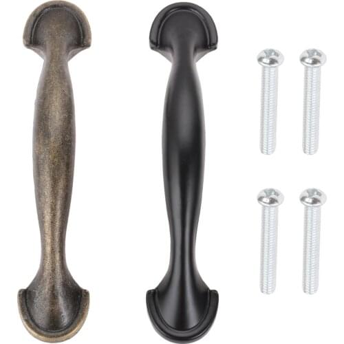 1 PC Bronze/Black Furniture Handles 76mm Cabinet Handles Closet Door Drawer Knobs Cupboard Wardrobe Kitchen Pulls with Screws